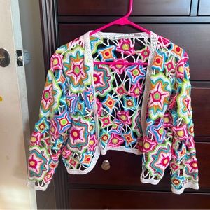 Marisa Cristina colorful floral embroidered cardigan